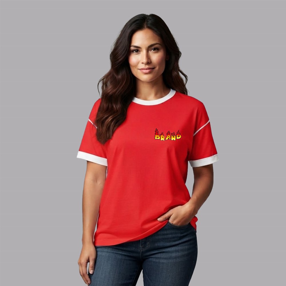 01 Customized 100% Cotton Crew Neck Women's Washed T-Shirt - Image 1