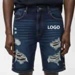 Premium Quality Embroidery Patchwork Jorts Men Baggy