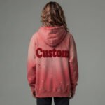 OEM Top Selling High Quality Acid Wash Fleece Front Hooded - Image 2