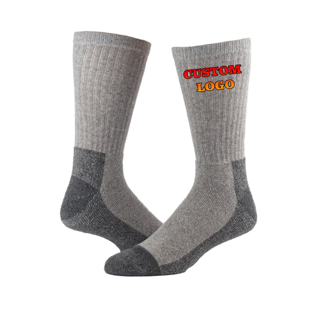 03 High Quality Wool/Acrylic Crew Men's Socks Custom Embroidery - Image 1