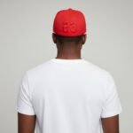 OEM Classic Red 6-Panel Snapback Cotton Hat Embroidery - Image 2