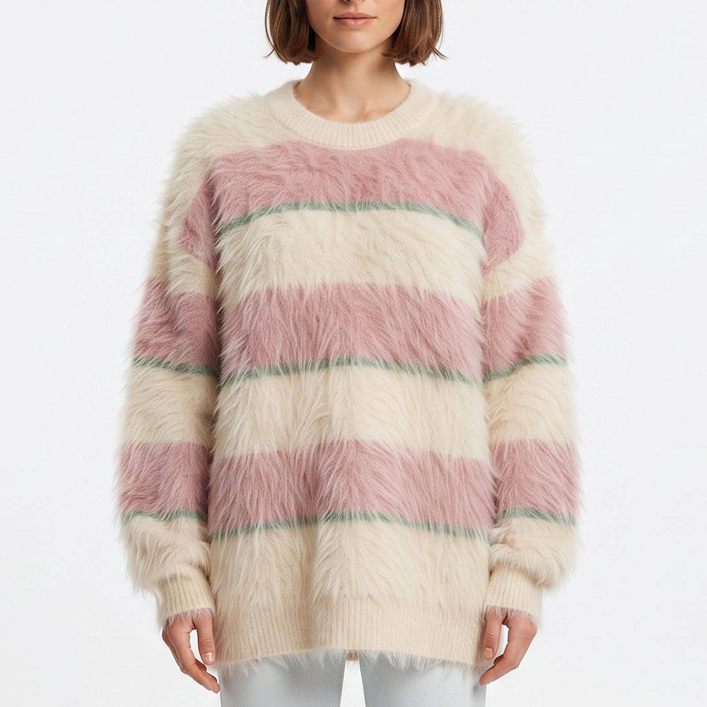 07 Latest Autumn Winter Mohair Pullover Sweater - Image 1