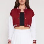 Custom Logo New Fall 2026 Women Cropped Varsity Jacket