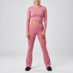 Men's Plus Size 2 Piece Yoga Set Crew Neck Crop Top