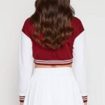 Custom Logo New Fall 2026 Women Cropped Varsity Jacket - Image 2