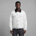 OEM Custom Men's Denim Jacket Solid White Single