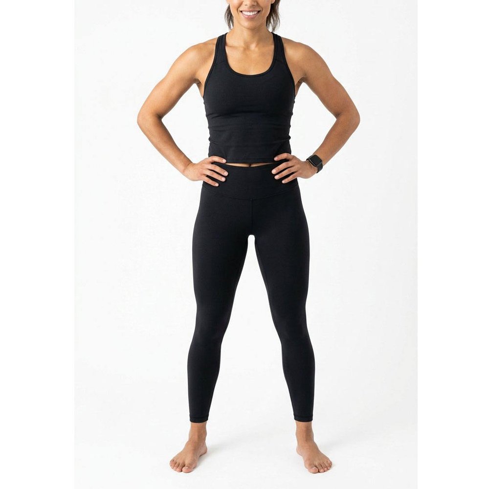 16 Men's Seamless Solid Plus Size Yoga Set Crop Top High Waist - Image 1