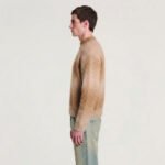 Custom Knitted Wool/Acrylic Sweater Brown Long Sleeve - Image 3