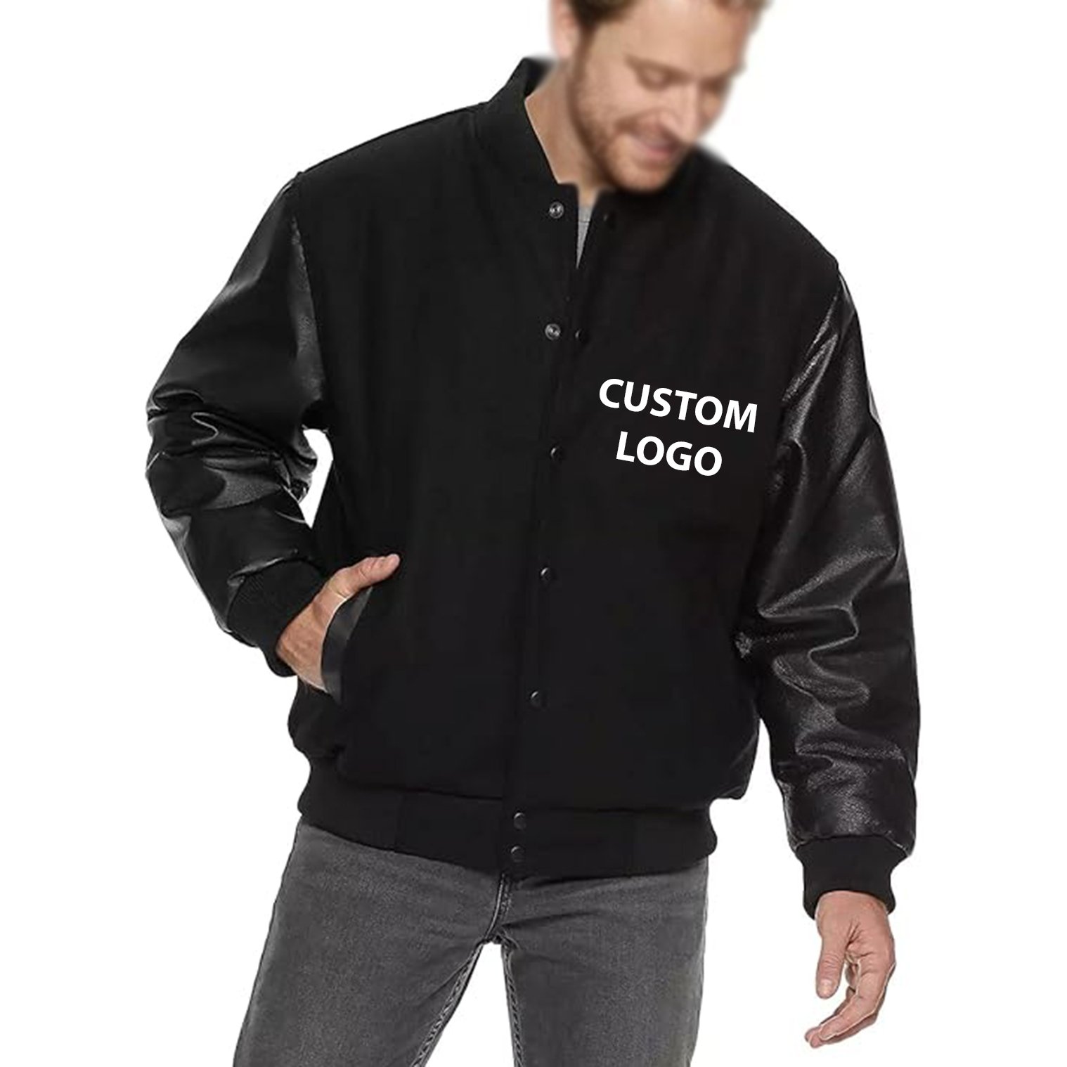 Varsity Jacket Manufacturer (2) Custom Varsity Jacket Manufacturer | Black Letterman Jacket with Custom Logo - Image 1